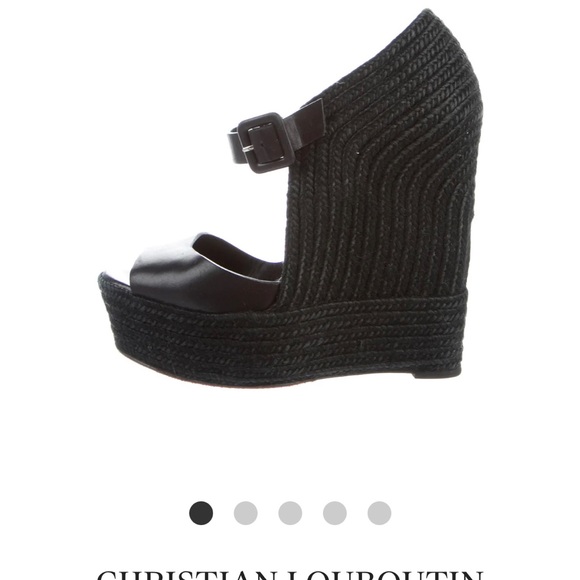Christian Louboutin Wedges. Size 38. EUC - Picture 2 of 5